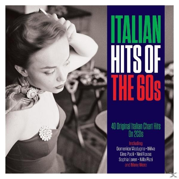 Femme avec accessoire pour les cheveux. Pochette d'album : 'Italian Hits of the 60s' avec texte.
