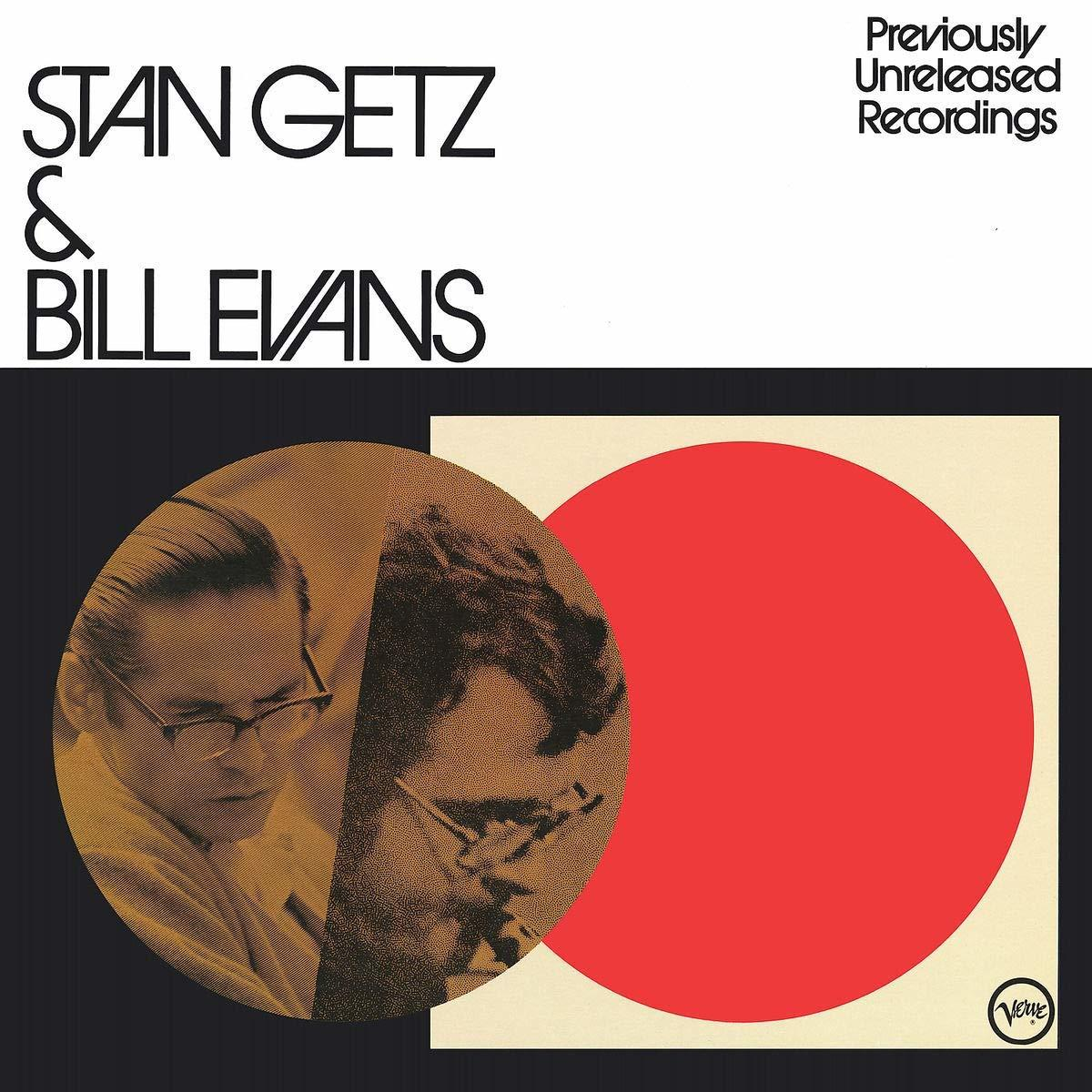 Albumcover für Stan Getz & Bill Evans. Zwei Schwarz-Weiß-Fotos und ein roter Kreis.