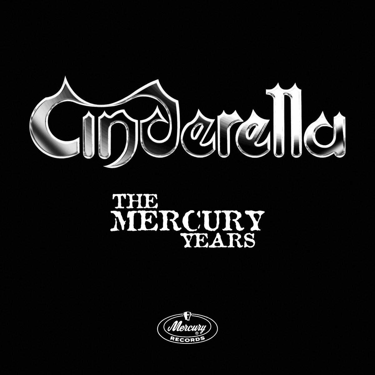 Album borító a Cinderella szavakkal ezüstben, fekete háttéren.