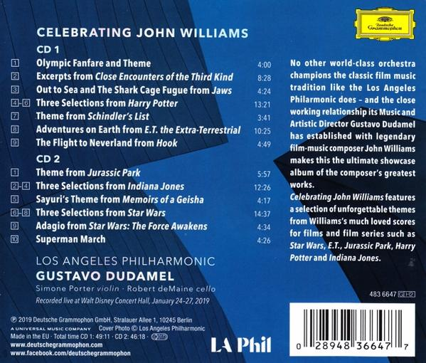CD borító a számok listájával és a Los Angeles Philharmonic fotójával.