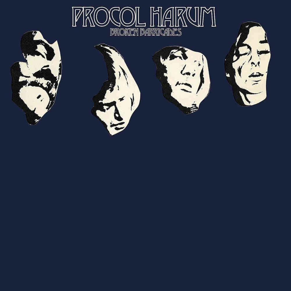 Albumcover mit Procol Harum, vier Gesichtern in Weiß und Schwarz, auf dunkelblauem Hintergrund.