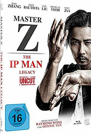 Filmcover mit einem Mann in Kampfpose und dem Titel 'Master Z: The IP Man Legacy'.