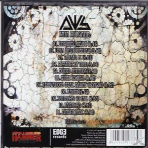CD-borító album számlistával repedt, texturált háttéren, grunge esztétikával.