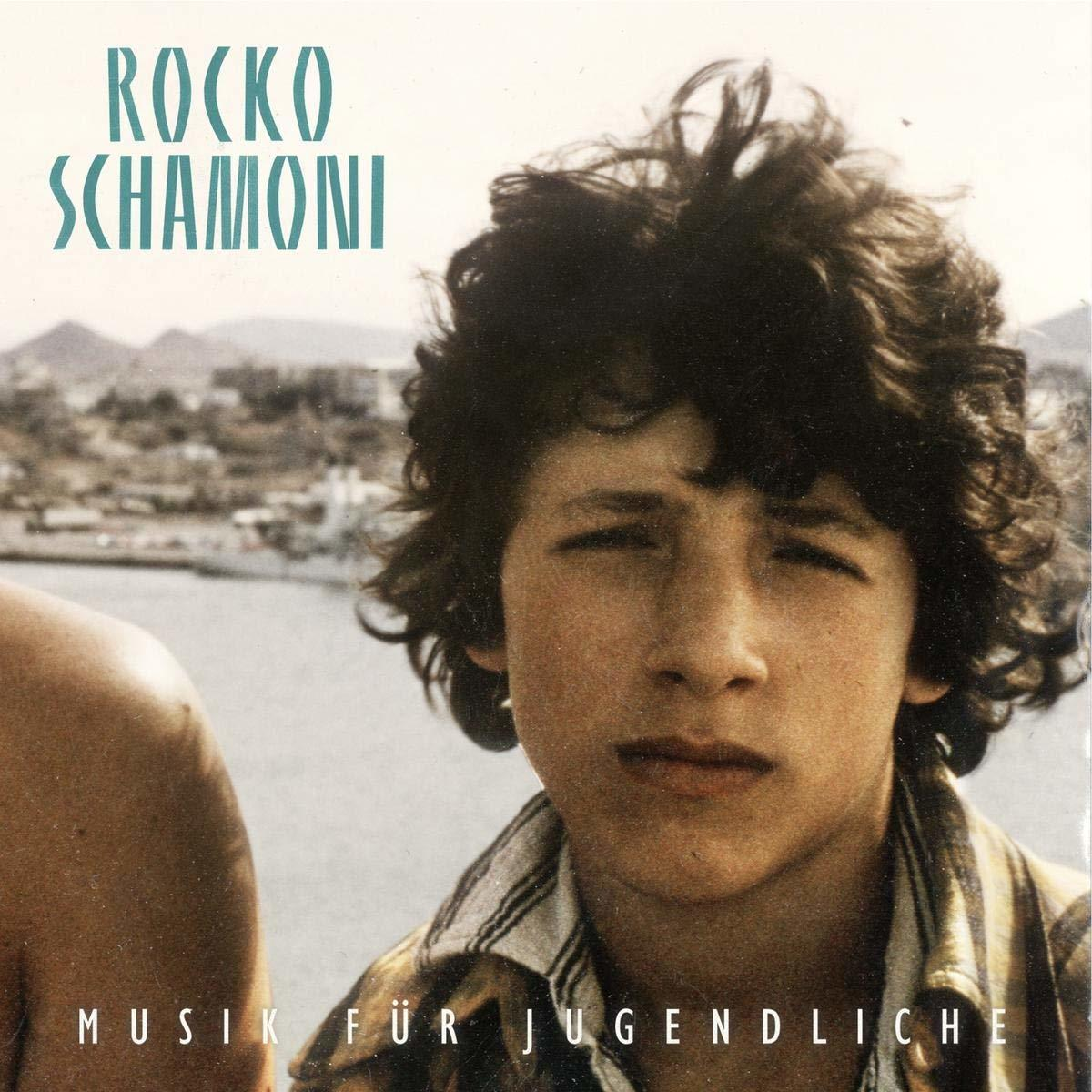 Albumcover mit einem jungen Mann. Text lautet 'ROCKO SCHAMONI' und 'MUSIK FÜR JUGENDLICHE'.