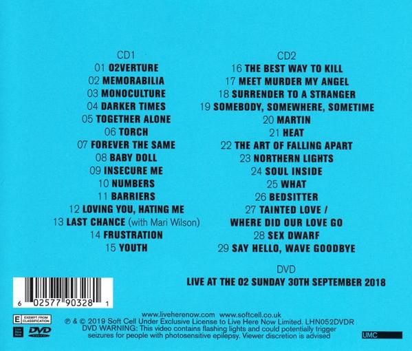 CD-Rückseite. Hellblauer Hintergrund. Titelliste in schwarzem Text.