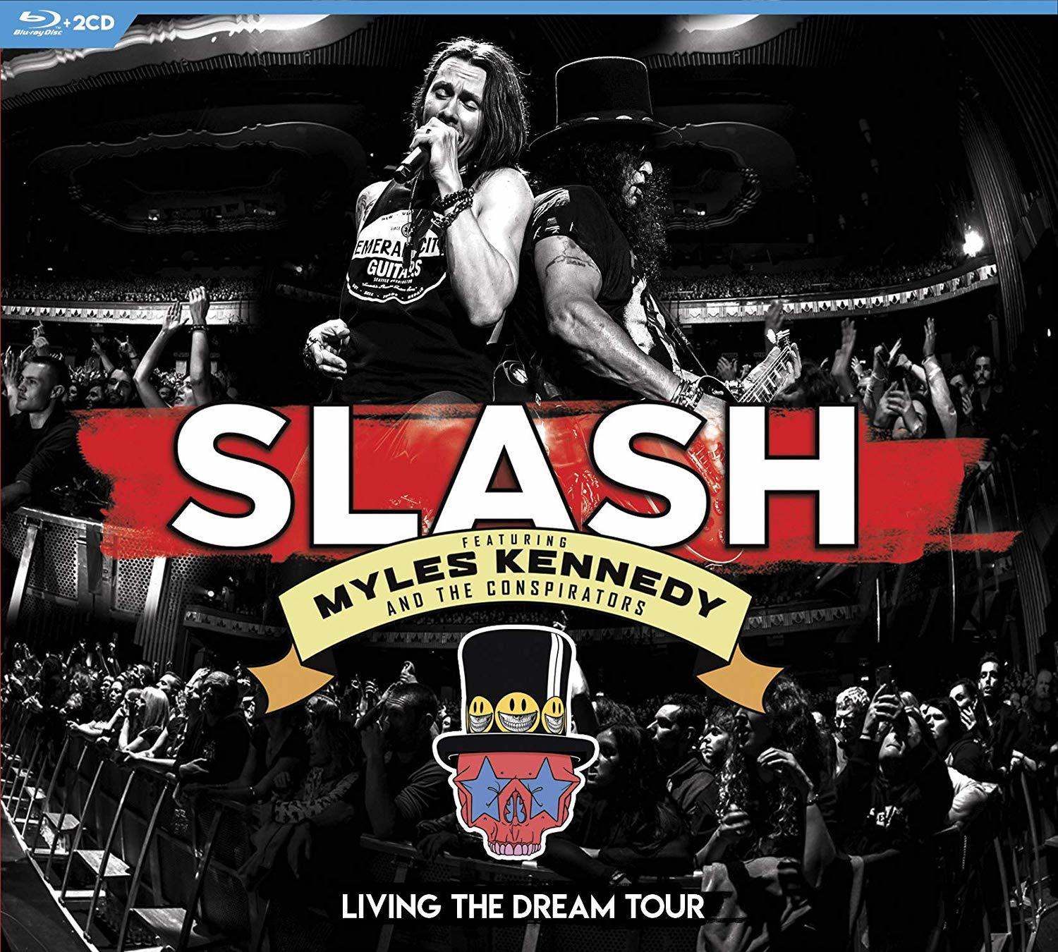 Slash Albumcover: Live-Performance mit Publikum. Titel: LIVING THE DREAM TOUR, Slash, Myles Kennedy und die Conspirators.