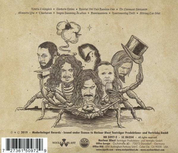 Ein Albumcover mit einer Gruppe von Menschen, die von einer Art Spinnenwesen gehalten werden.