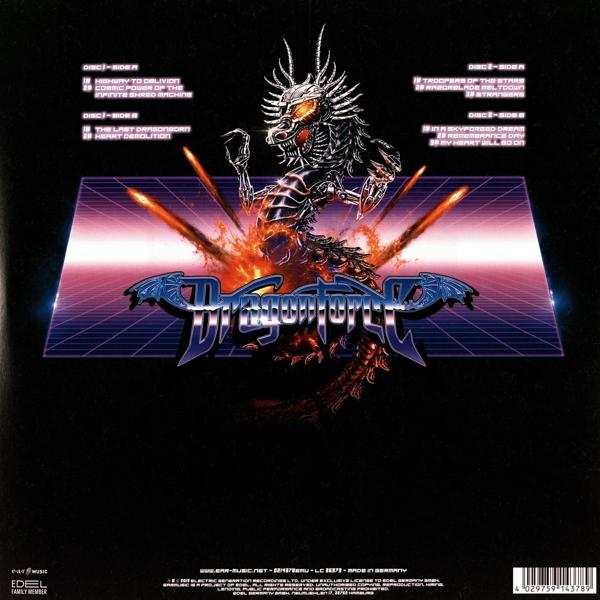 CD-Cover mit Albumtitel und Drachenbild, Songtitel sind aufgelistet.