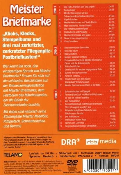 Orangenes DVD-Cover mit deutschem Text und einer Liste des DVD-Inhalts und historischen Details.