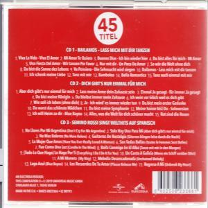 CD-Rückseite mit rotem Hintergrund. Es gibt Songtitel, die Nummer 45 und einen Barcode unten.