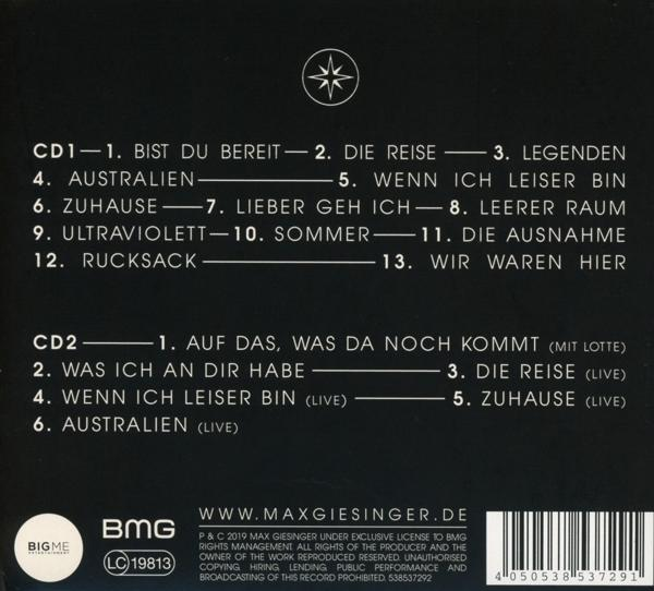 CD-Hülle mit Trackliste. CD1 und CD2 mit verschiedenen Songs.