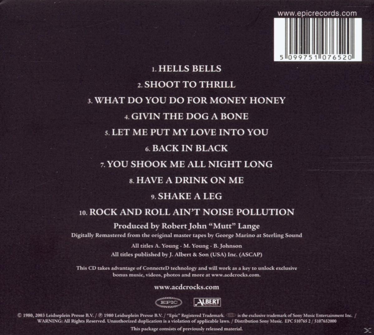 Dos de l'album, liste des titres et logos de la maison de disques sur fond noir.