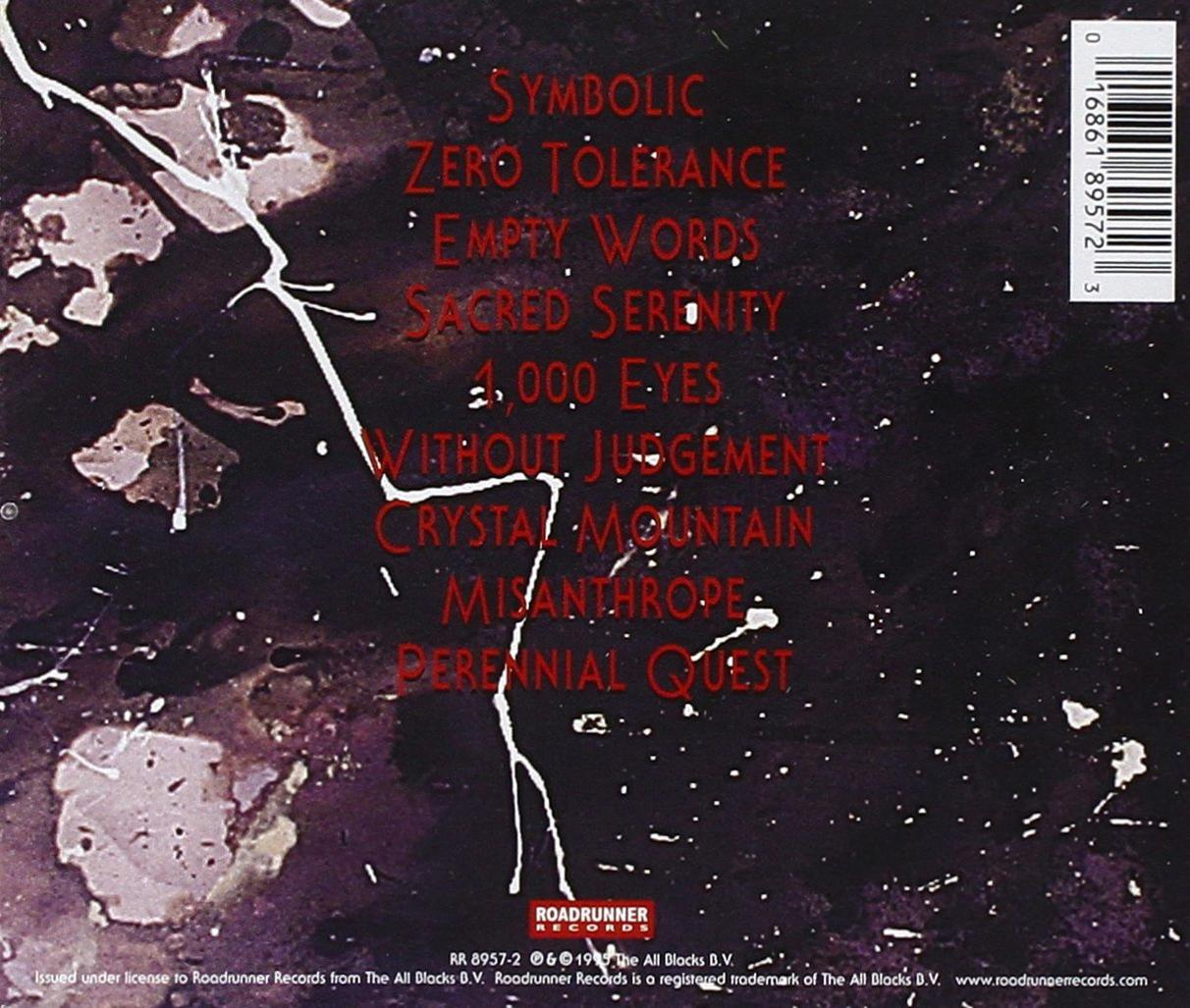 Album-Rückseite mit Songtiteln und Credits im dunklen Grunge-Stil.