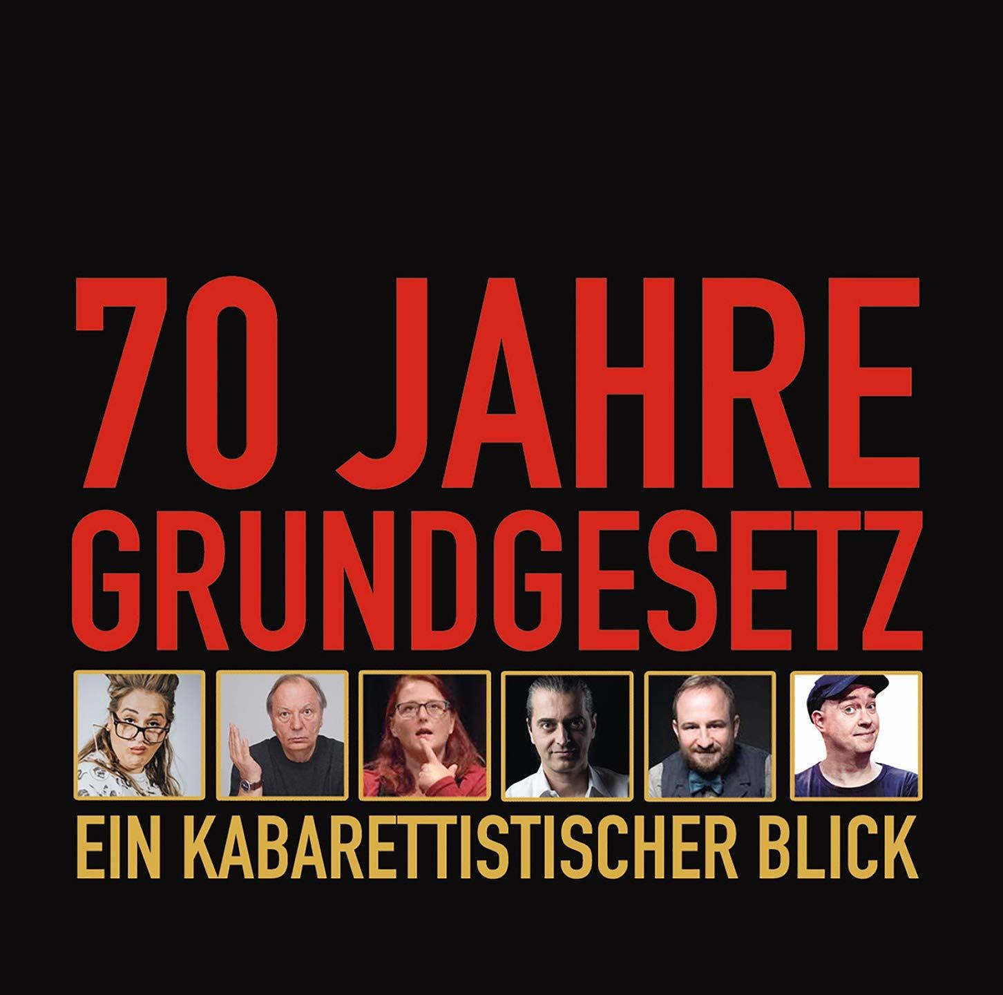 Cover mit sechs Personen in Quadraten und fettem Text.