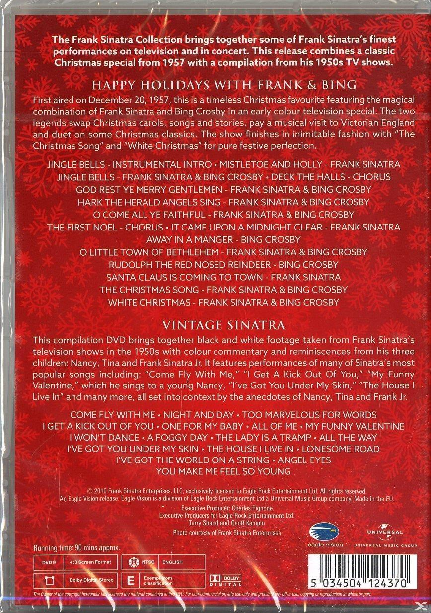 DVD-hoes met Frank Sinatra. Tekst bevat songtitels en een kerstthema.