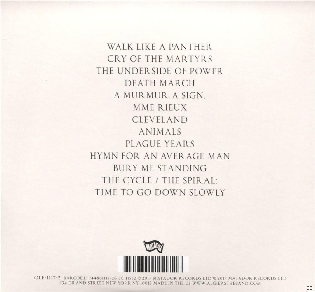 Albumcover mit einer Liste von Songtiteln auf weißem Hintergrund.