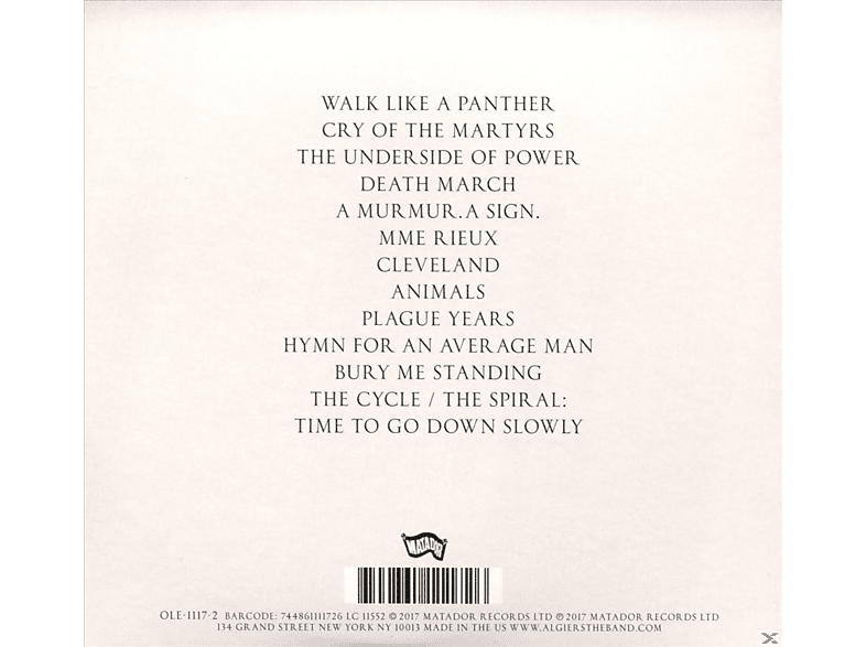 Thumbnail - Algiers - The Underside Of Power (CD)