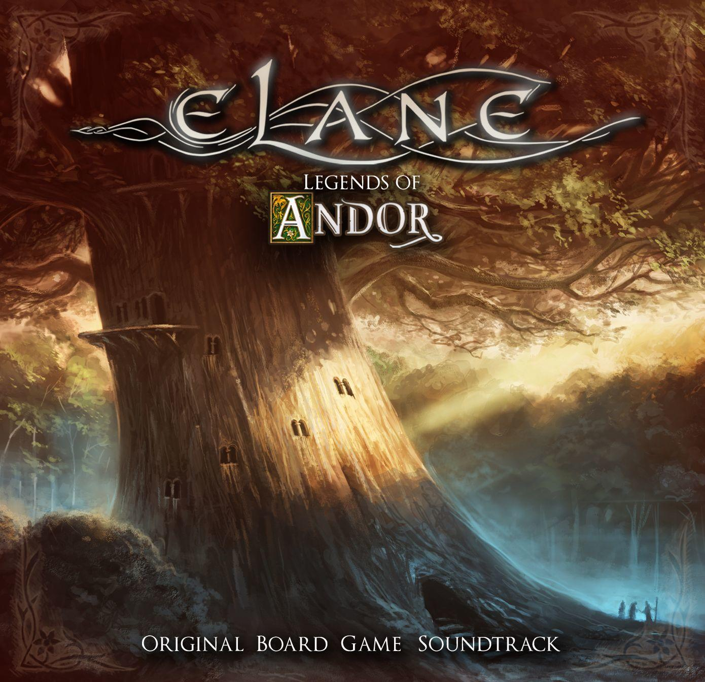Albumcover: Ein großer Baum mit einer darin eingebauten Struktur. Titel: Legends of Andor.