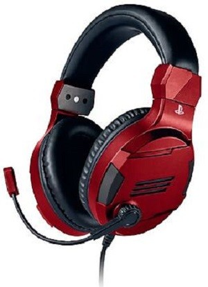 Auriculares Gaming Nacon ps4 headset v3 diafragmas 40 mm control volumen rojo bigben interactive para videojuegos licencia oficial 4