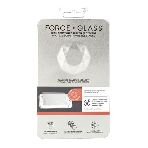 Empaque de protector de pantalla, mostrando el producto y sus características, sobre fondo blanco.