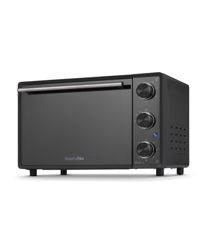 Universal Blue Healthybake 28ob mini horno 28l 1500w pequeño potencia capacidad 1500 28 3 funciones temporizador 60 negro universalblue sobremesa