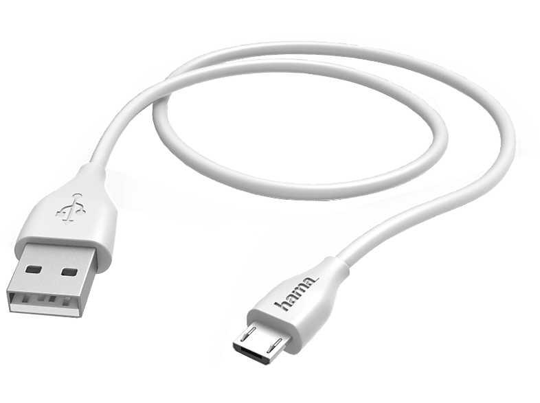 HAMA USB naar microUSB Kabel Wit (123579)
