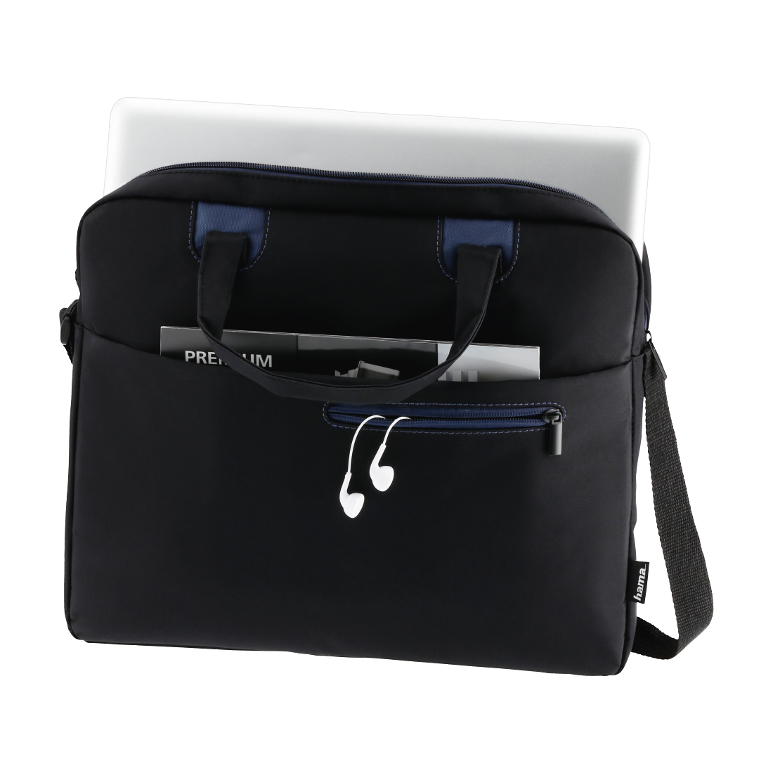 Maletín para portátil -  HAMA, Para portátiles hasta 14.1", Poliéster, Negro