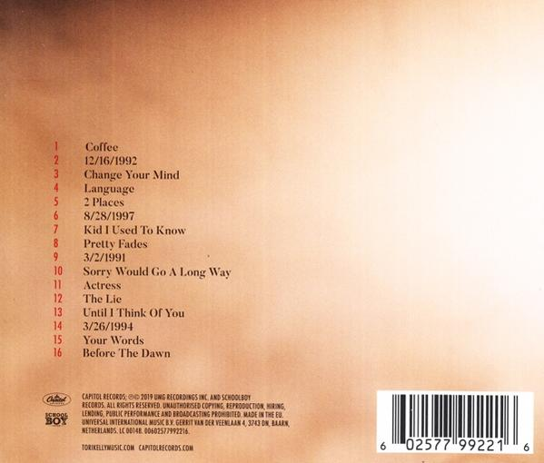 Dos du CD avec liste des titres, nom de l'artiste et label.