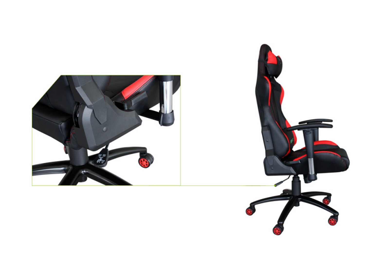 Silla gaming -  Keep Out XS200PROR, Ajustable, Reposabrazos 2D, Almohadas, Negro y Rojo