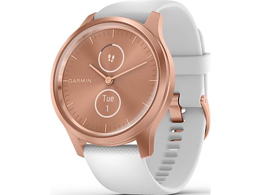 GARMIN vívomove Style - Smartwatch (Breite: 20 mm, Silikon, Weiss/Roségold)