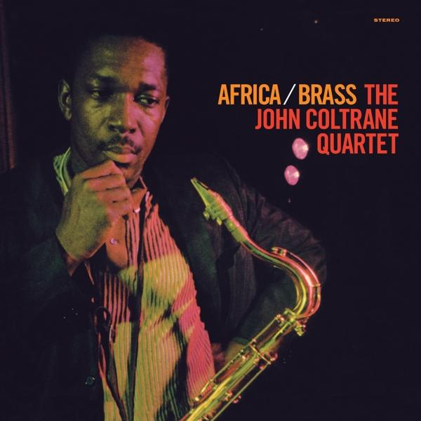 John Coltrane Quartet album borítója. Coltrane szaxofonnal, sötét háttér és szöveg.