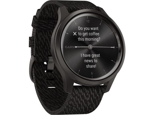 GARMIN vívomove Style - Smartwatch (Breite: 20 mm, Gewebtes Nylon, Schwarz)