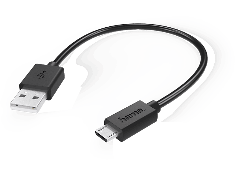 HAMA USB-kabel naar microUSB 0.2 m Zwart (123542)