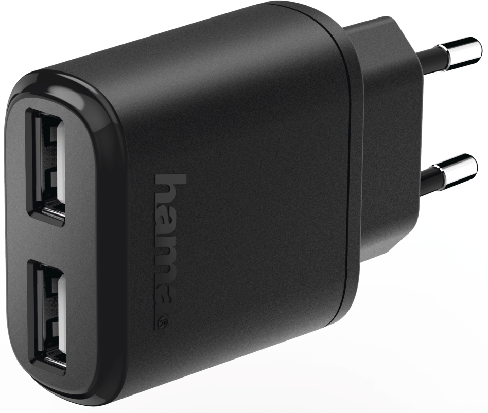 HAMA Chargeur 2 x USB 2.4 A Noir (123544)