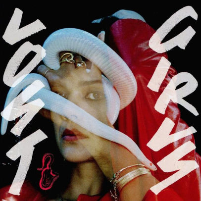 Pochette d'album : Femme avec un serpent autour de la tête. Texte : LOST GIRLS.