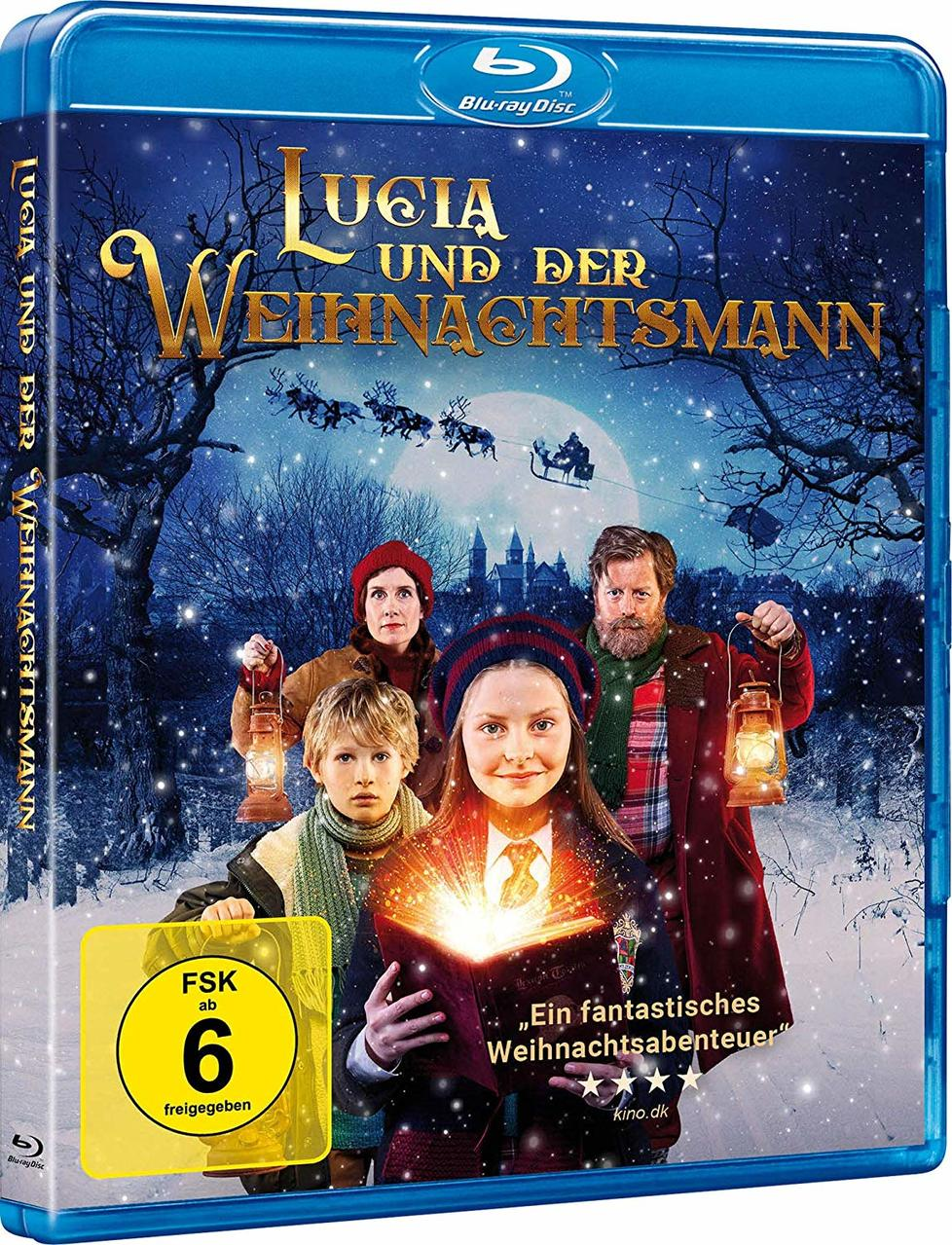 DVD-Box mit Winterszene und Familie vorne. Text ist 'Lucia und der Weihnachtsmann'.