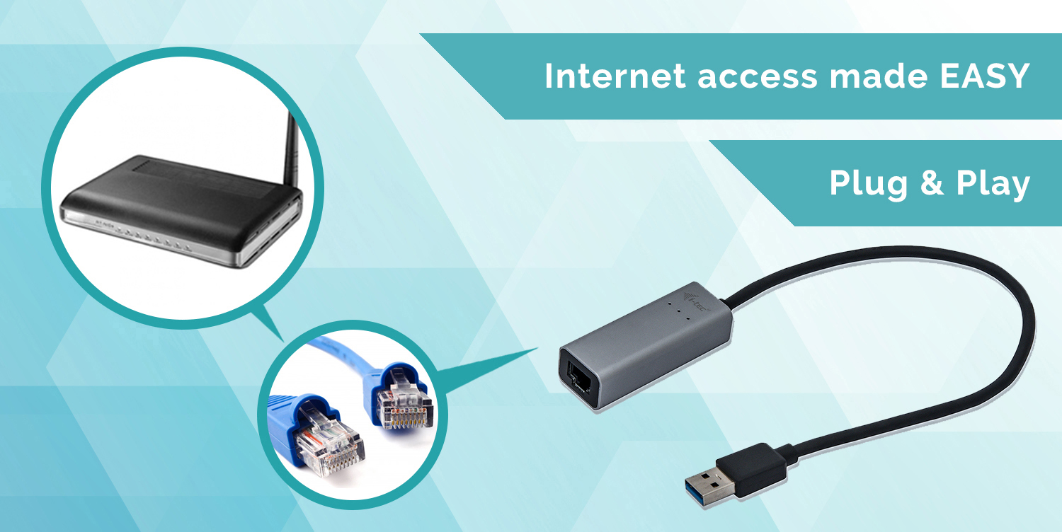 I-TEC U3METALGLAN USB auf Ethernet Adapter, Grau