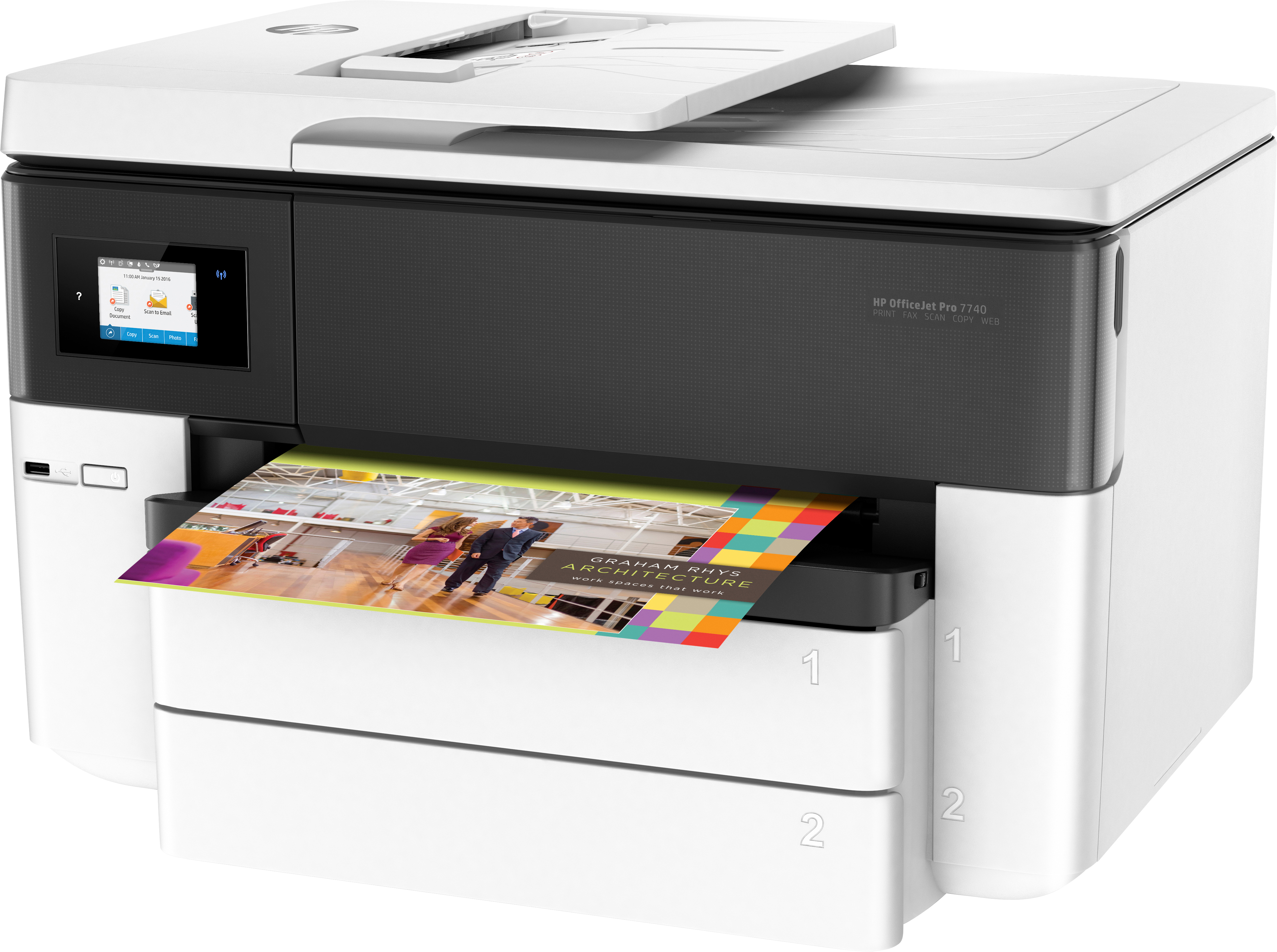 HP OfficeJet Pro 7740 4-in-1 Großformat-Multifunktionsdrucker