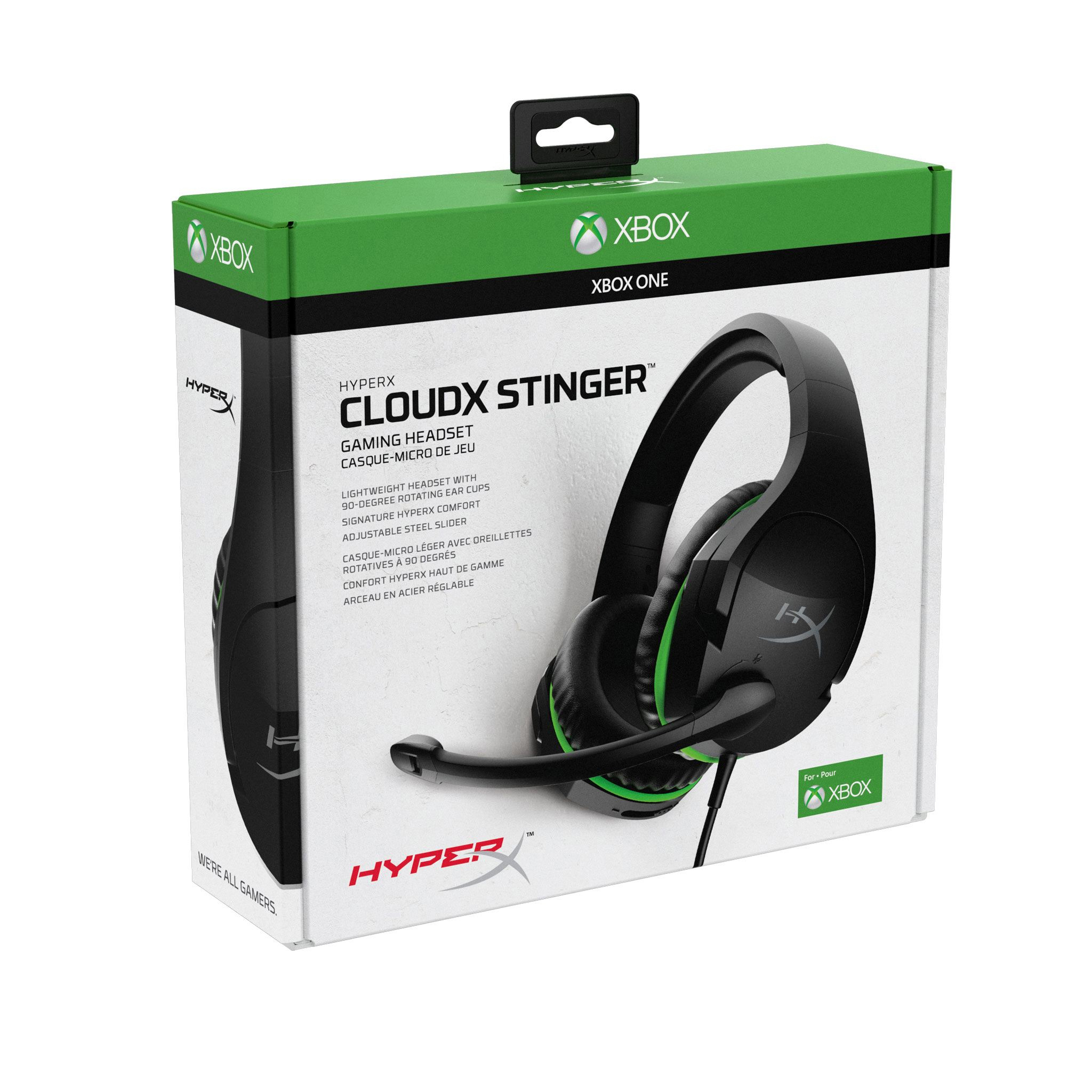 Xbox CloudX Stinger Gaming-Headset-Box, grün und schwarz.
