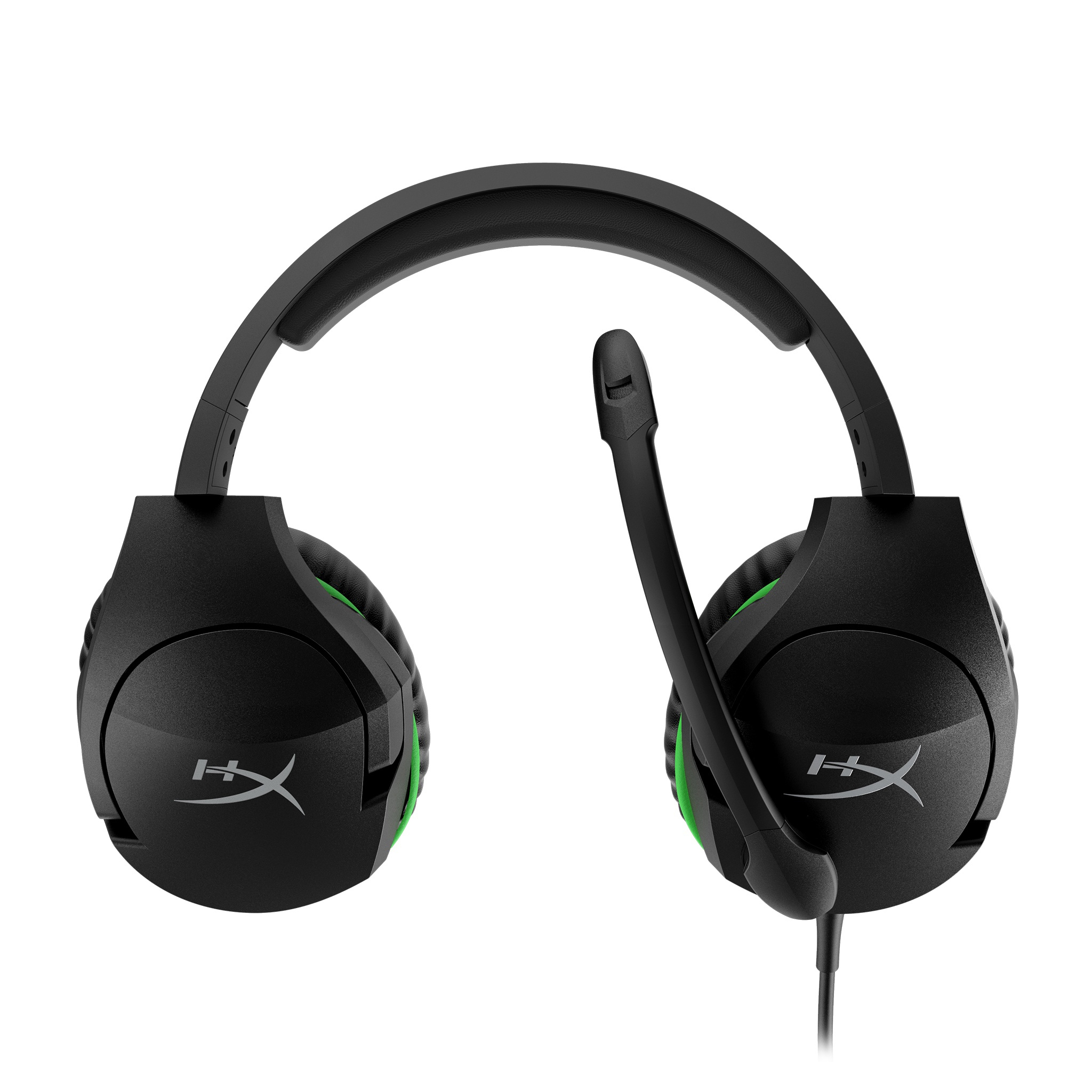 Ein schwarz-grünes Gaming-Headset.