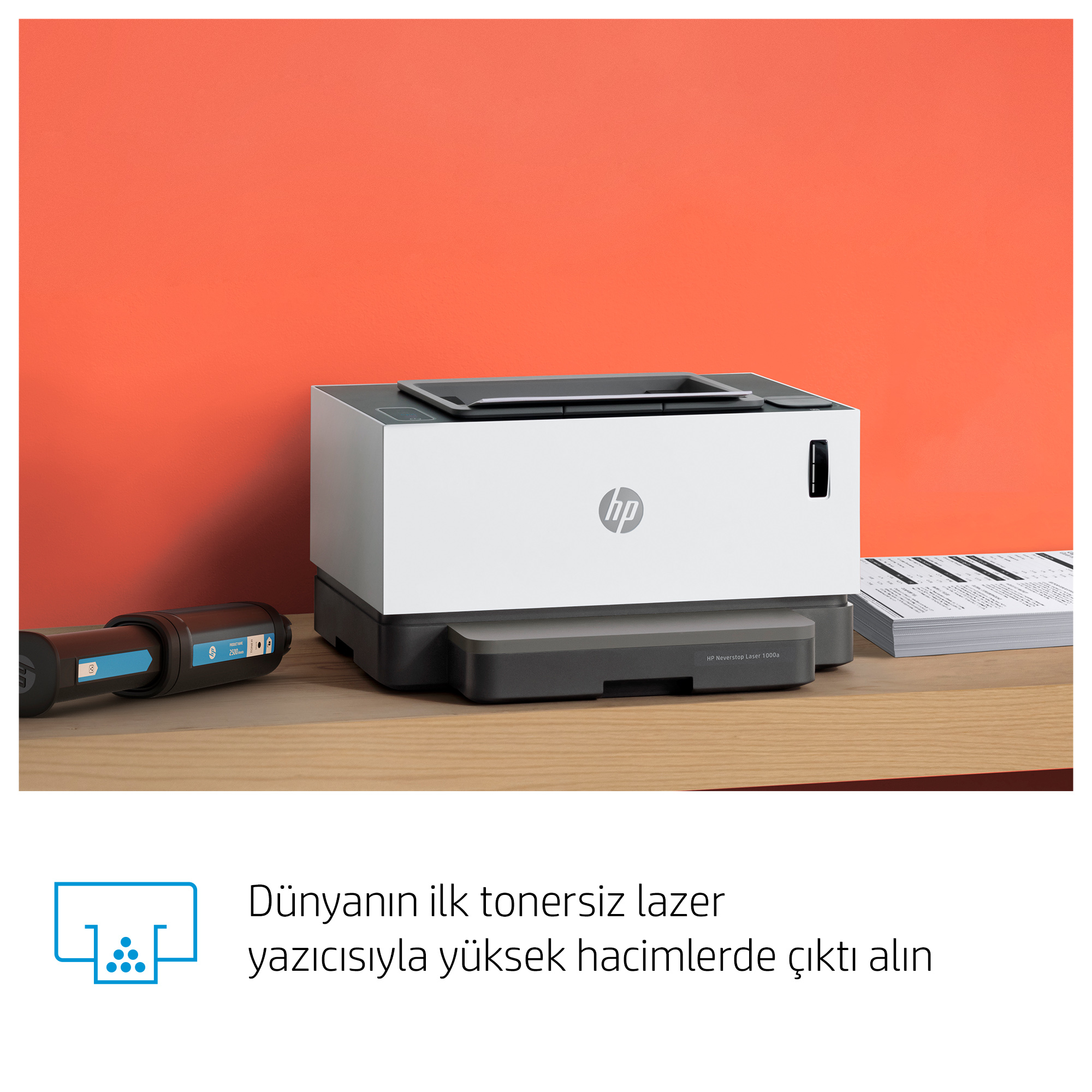 HP Neverstop Laser 1000a Toner Doldurulabilir Tanklı Lazer Yazıcı 4RY22A