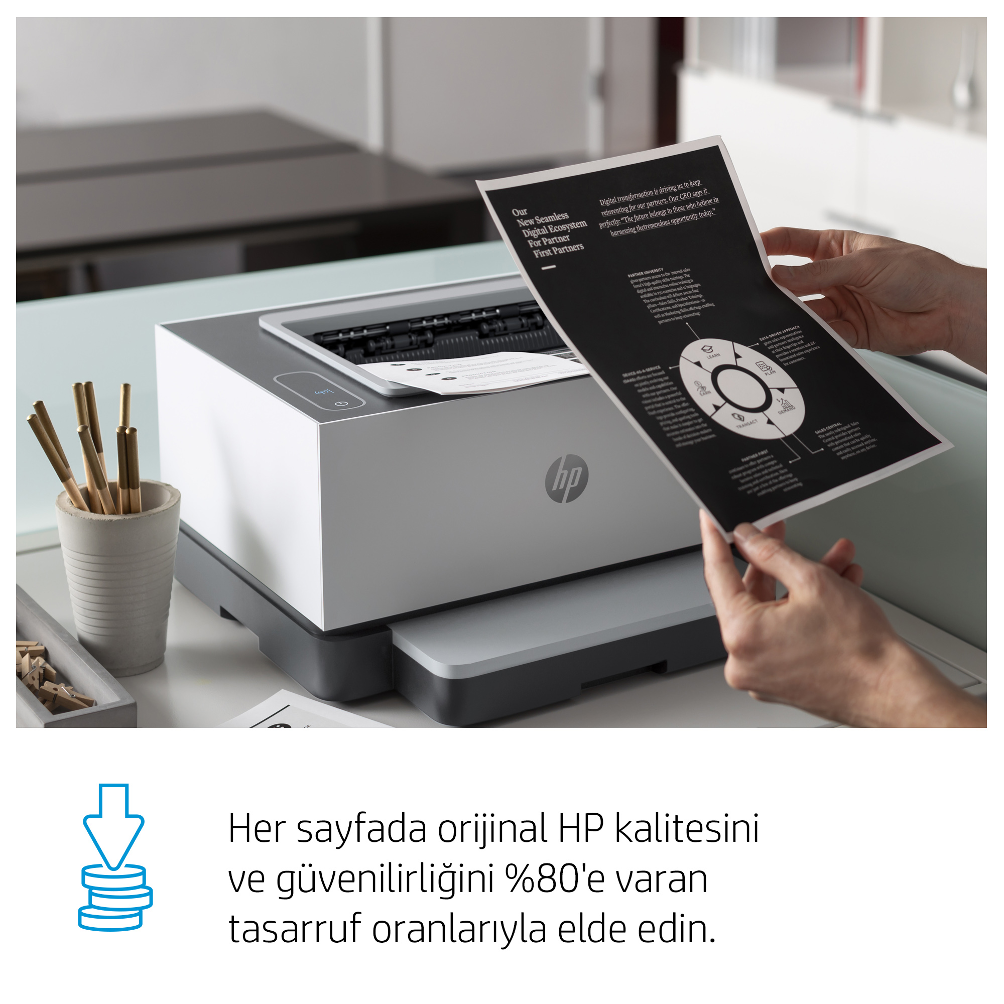 HP Neverstop Laser 1000a Toner Doldurulabilir Tanklı Lazer Yazıcı 4RY22A