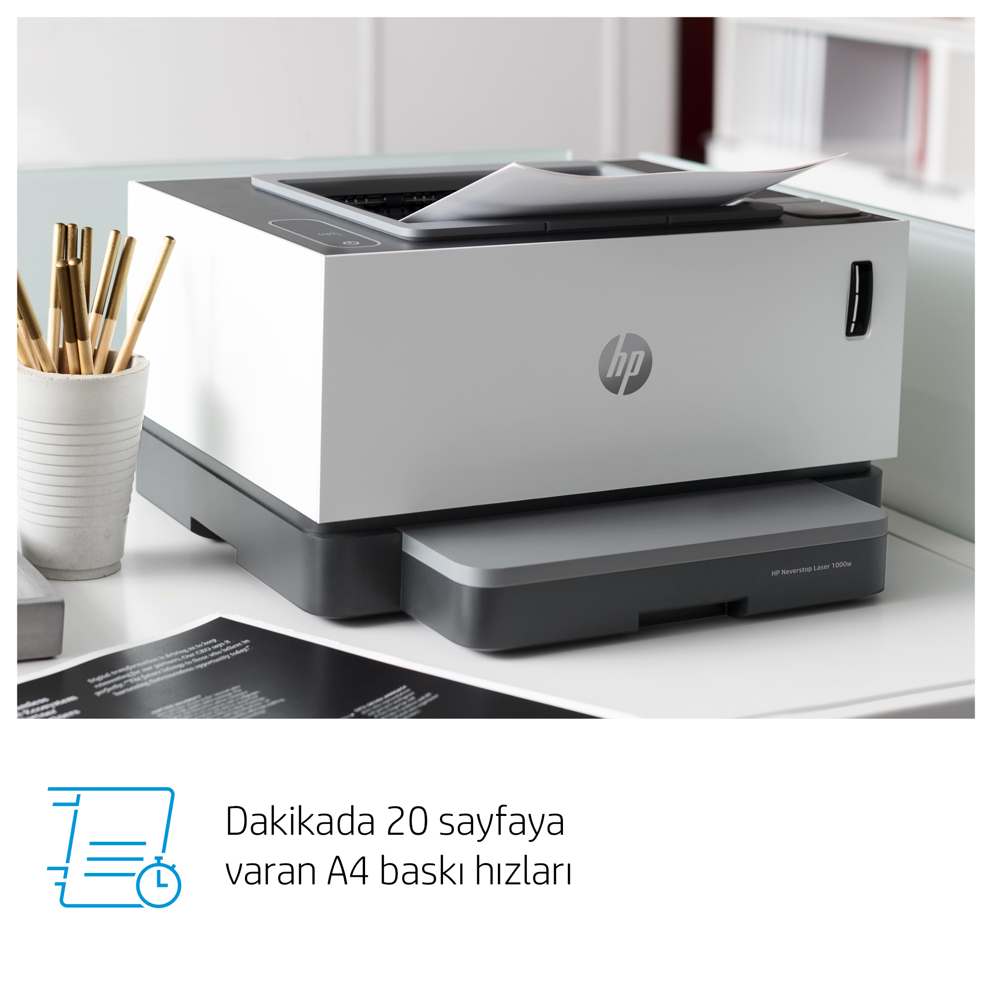HP Neverstop Laser 1000a Toner Doldurulabilir Tanklı Lazer Yazıcı 4RY22A