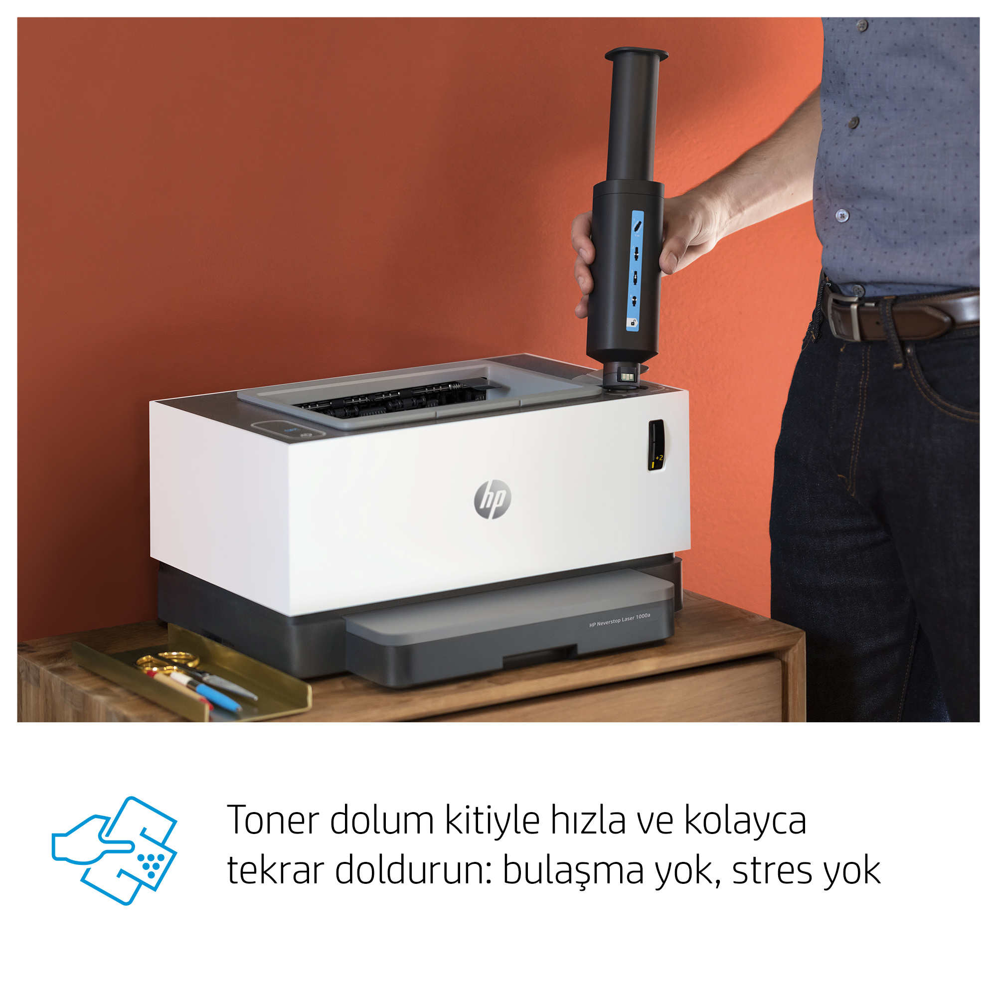 HP Neverstop Laser 1000a Toner Doldurulabilir Tanklı Lazer Yazıcı 4RY22A