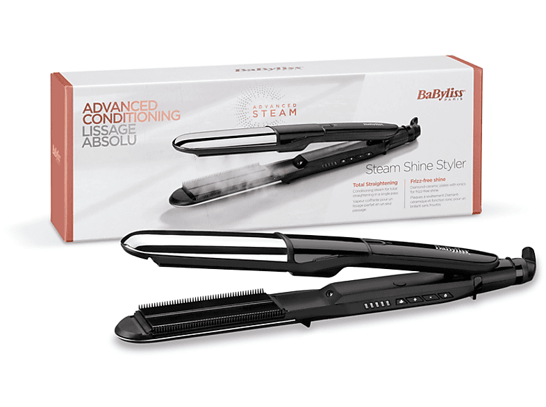 BABYLISS ST496E Steam Mist Buharlı Saç Düzleştirici Gümüş/Siyah_1