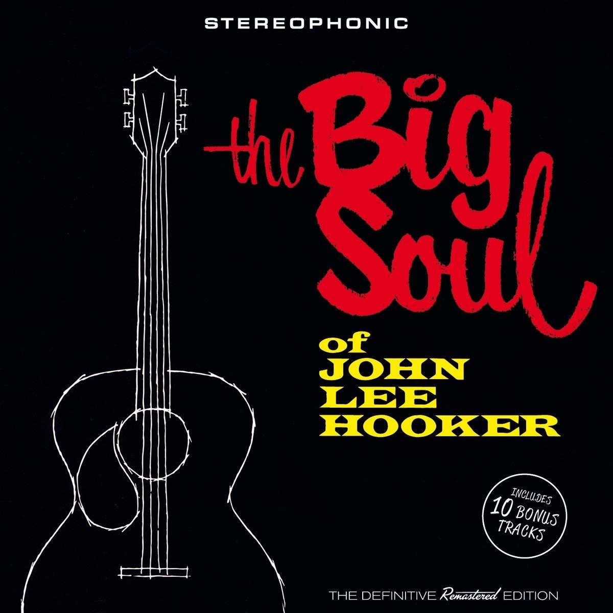 John Lee Hooker album borítója. Gitár körvonala fekete háttéren, vastag piros és sárga szöveggel.
