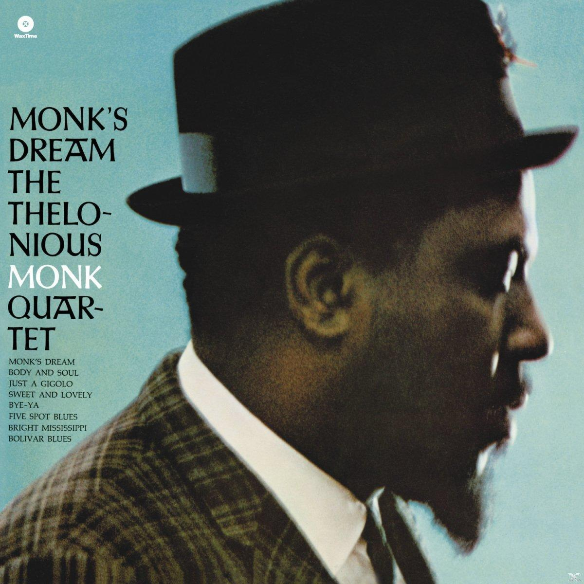 Album borítója. Férfi kalapban profilban. A cím: 'Monk's Dream Thelonious Monk Quartet'.