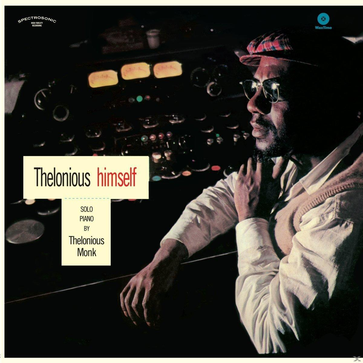 Album borítója egy férfival a zongoránál, 'Thelonious himself' felirattal.