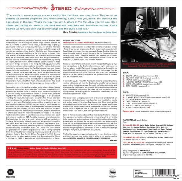 Album borítója szöveggel és Ray Charles fotójával zongora előtt.