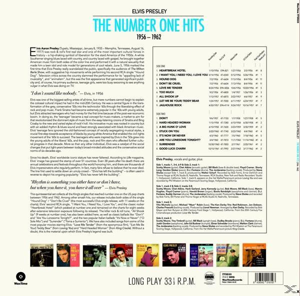 Az 'Elvis Presley The Number One Hits 1956-1962' című album borítója.